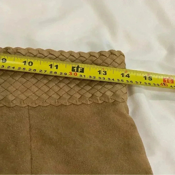 Mantle’s Suede A line knee length braided waist modern western cowgirl skirt 4P - Picture 7 of 8